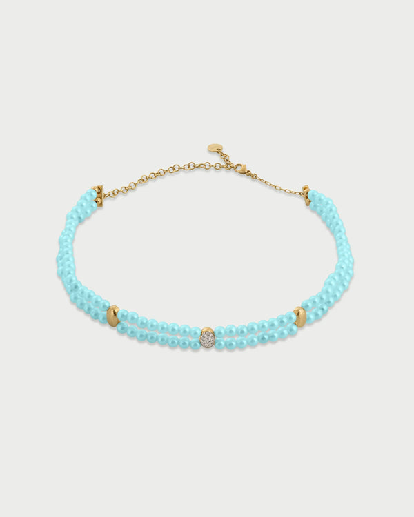 Choker elastico tripla ellissi Turchese
