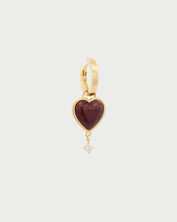 Mono-orecchino hoop choco cuore
