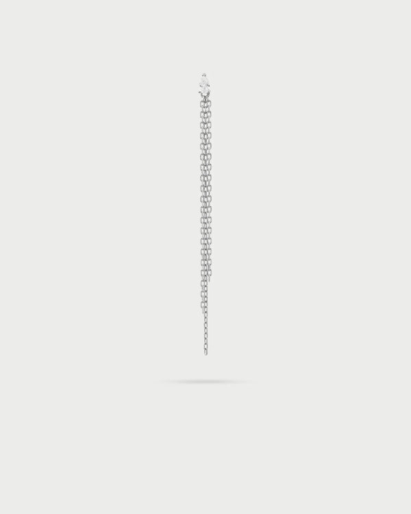 Mono-orecchino multi line drop frange