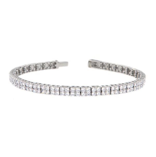 BRACCIALE ARGENTO ZIRCONE TENNIS DOPPIA FILA