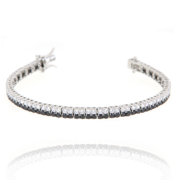 BRACCIALE ARGENTO ZIRCONE TENNIS DOPPIA FILA