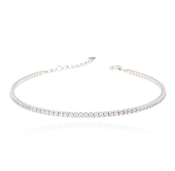 BRACCIALE ARGENTO ZIRCONE TENNIS REGOLABILE