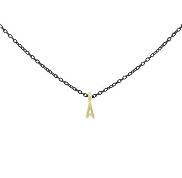 GIROCOLLO LETTERA NERO - ORO18KT