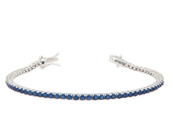 BRACCIALE ARGENTO ZIRCONE TENNIS BLU